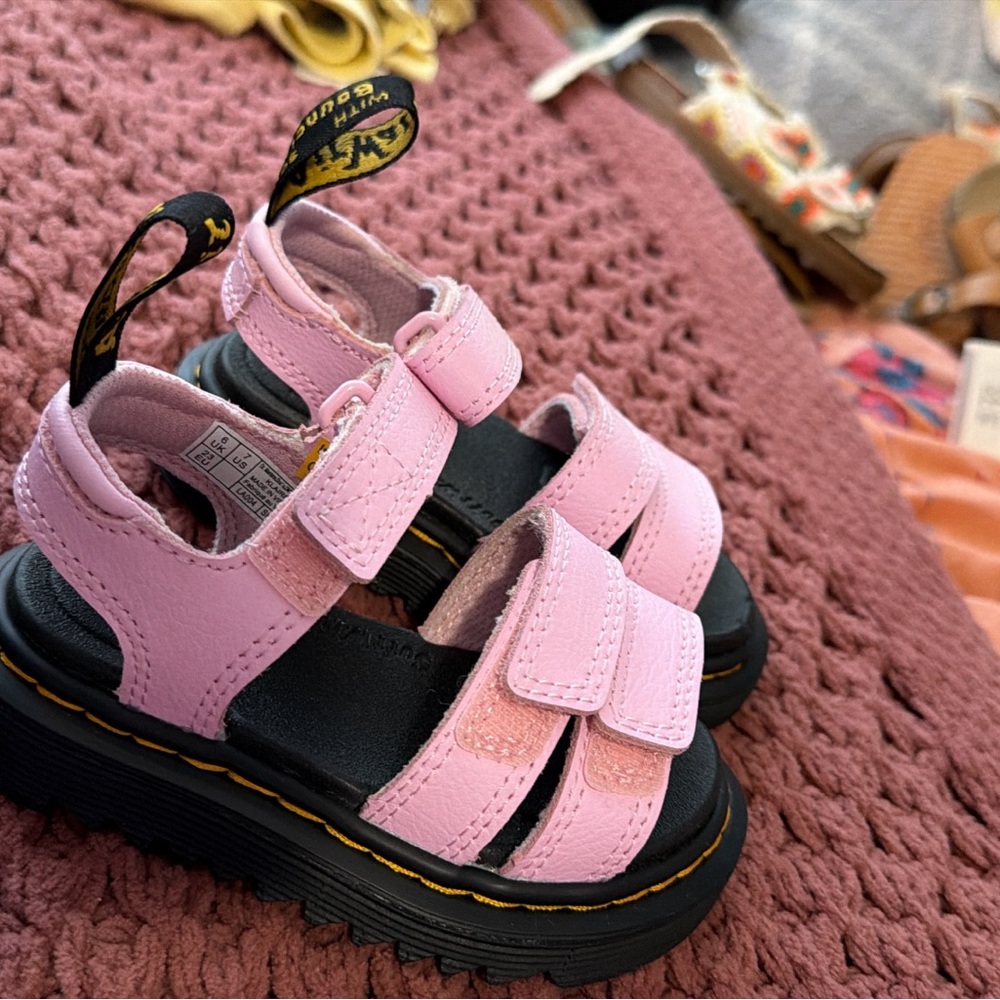 Dr. Martens Kids Pink and Black Sandals
